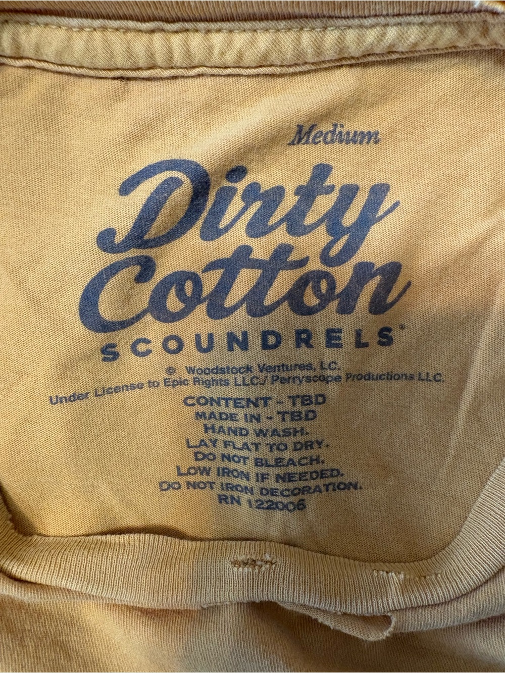 Dirty Cotton Scoundrels Woodstock '69 Distressed Peace Sign Graphic Tee - Picture 4 of 5